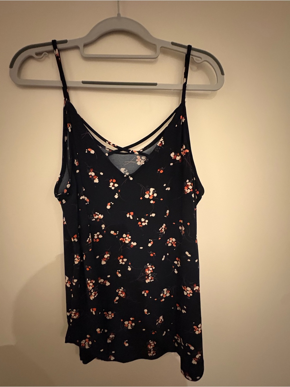 EUC Kaileigh Navy Floral Strappy Tank Top XL